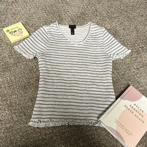 Target art class girls white and black striped shirt